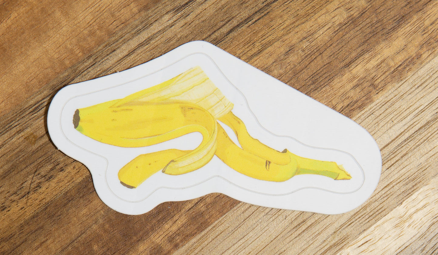 Banana Peel Stickers - Modern, Unique, Waterproof, Weatherproof, Dishwasher Safe, Matte Finish Vinyl Decals