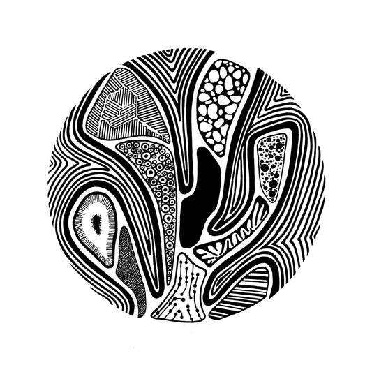 "Doodle C0021"  - Modern, Contemporary Coral Inspired Abstract Illustration, Custom Size Archival Quality Fine Art Print (Giclee)
